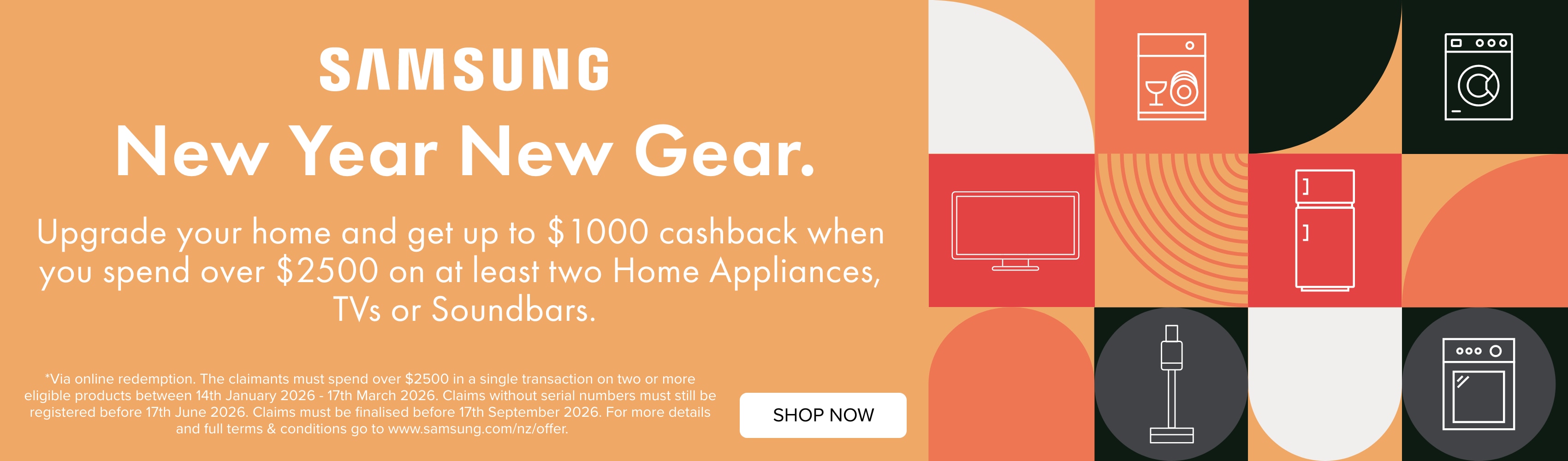 Get upto $1000 cashback when you spend over $2500