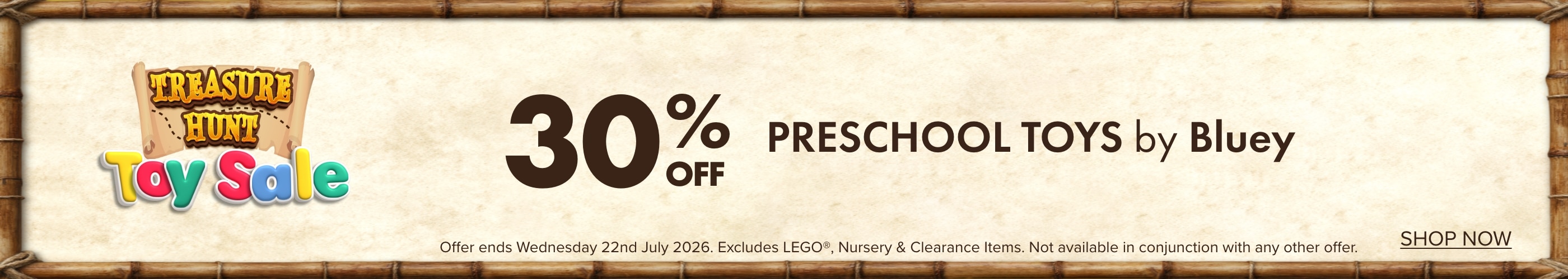 30% OFF Preschool Toys by Bluey