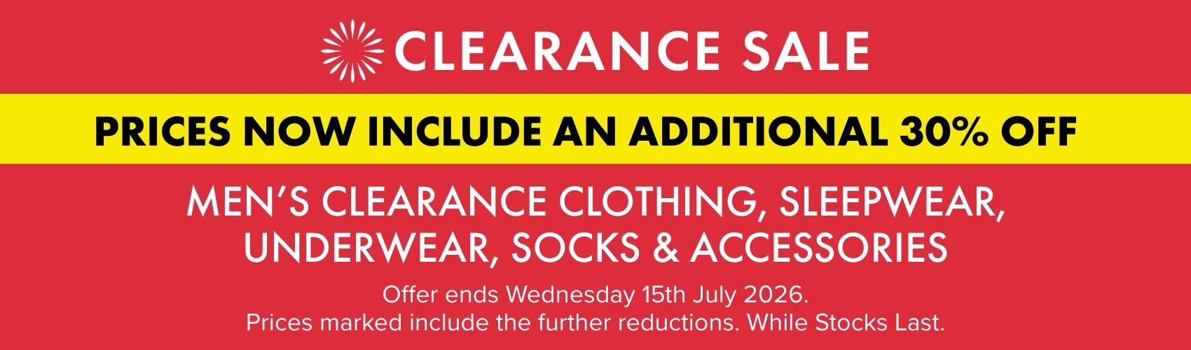 Men's Clearance Sale Further 30% OFF