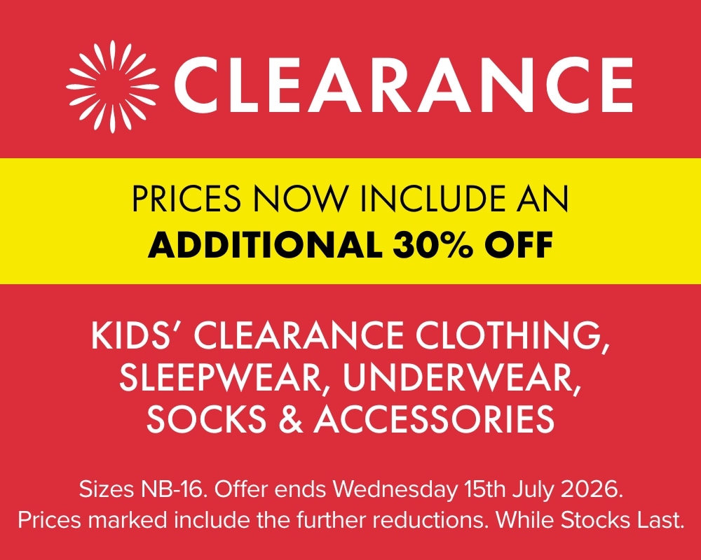 Take a Further 30% OFF Kids' Clearance