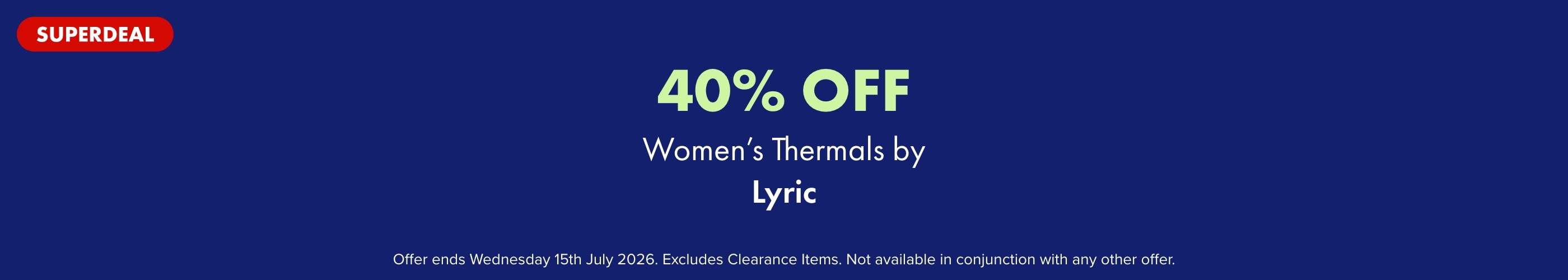 SUPERDEAL 40% OFF Women&rsquo;s Thermals by Lyric