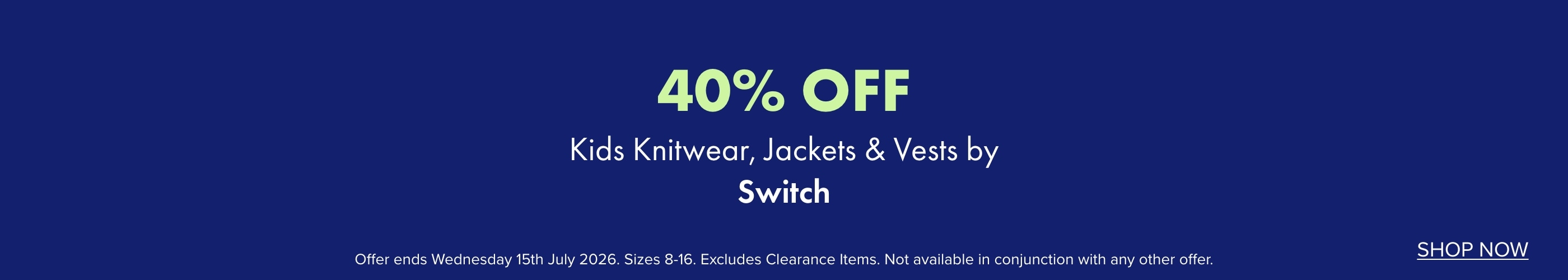 40% OFF Kids Knitwear, Jackets & Vests by Switch