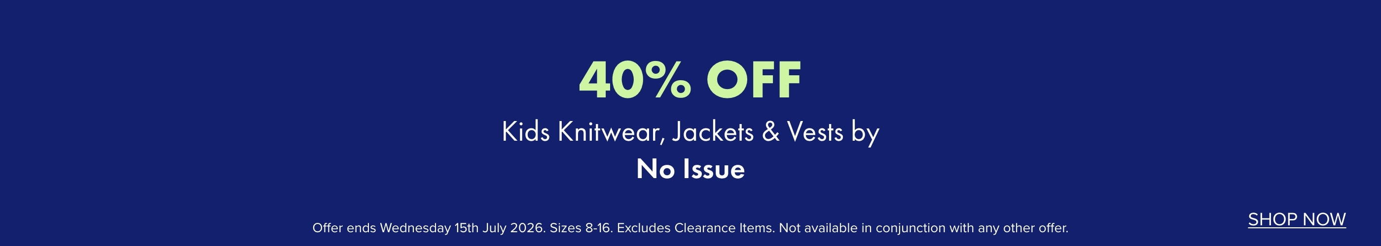 40% OFF Kids Knitwear, Jackets & Vests by No Issue