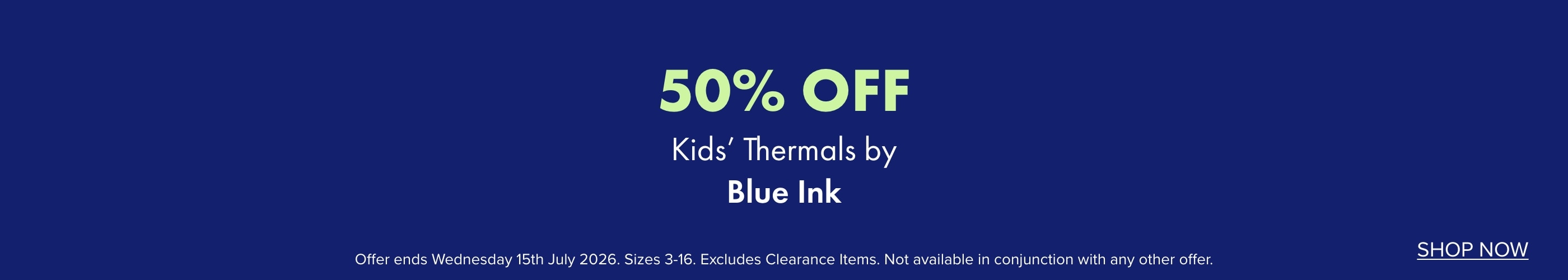 50% OFF Kids&rsquo; Thermals by Blue Ink