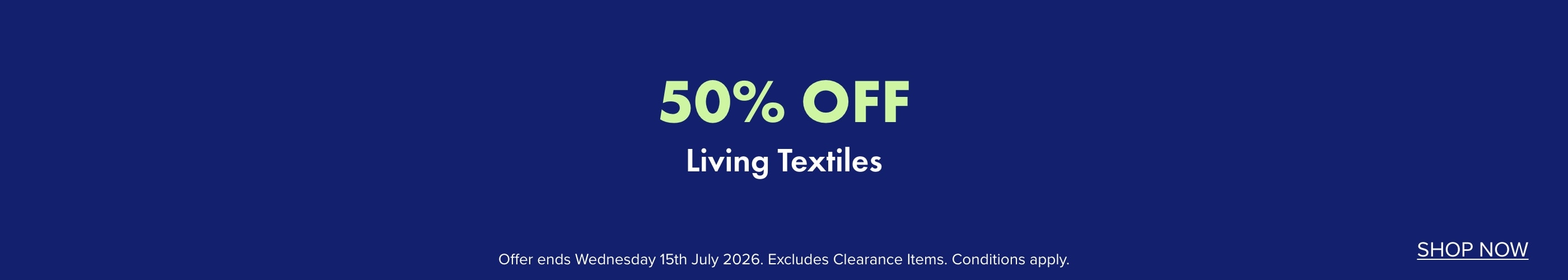50% OFF Living Textiles