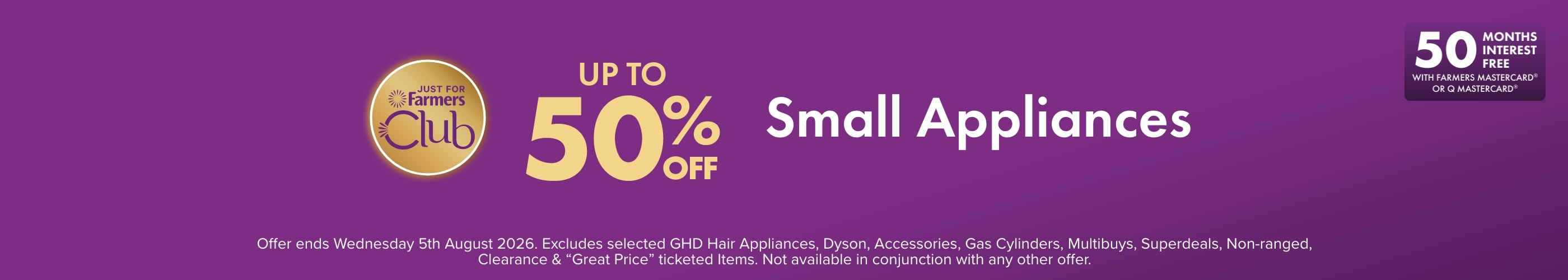 UP TO 50% OFF SMALL APPLIANCES