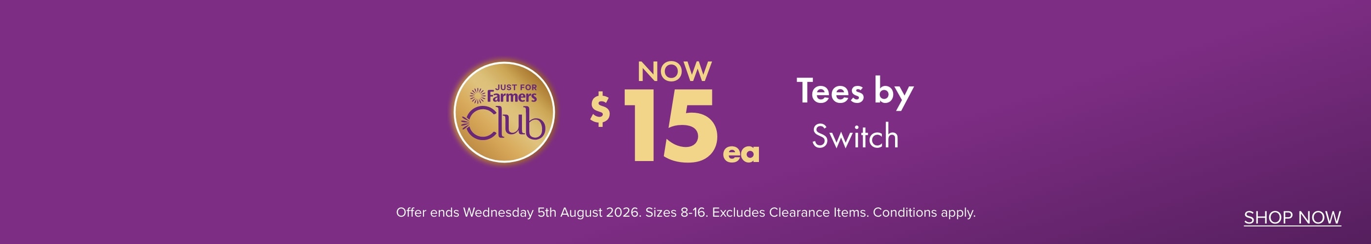 NOW $15ea Tees by Switch