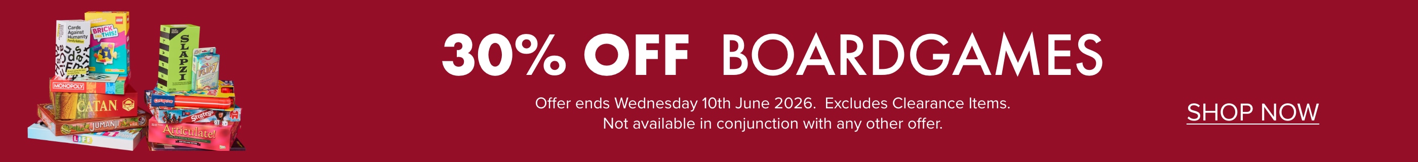 30% OFF Boardgames