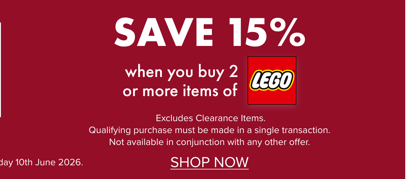 Save 15% when you buy 2 or more items of LEGO&reg;