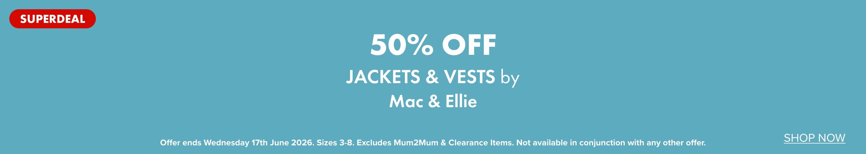 SUPERDEAL 50% OFF Jackets & Vests by Mac & Ellie