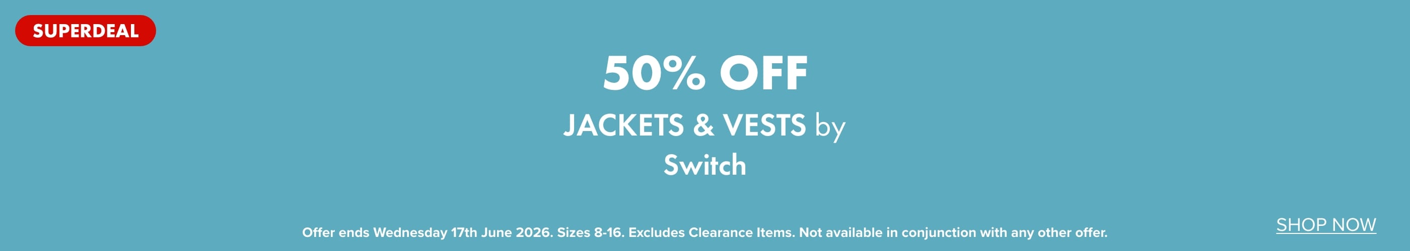 SUPERDEAL 50% OFF Jackets & Vests by Switch