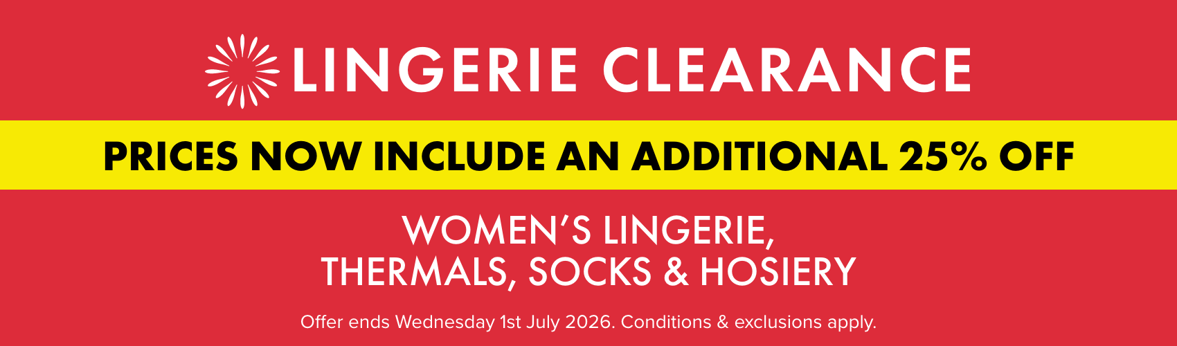 Women's Lingerie Clearance