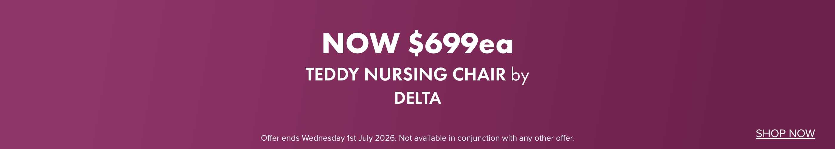NOW $699 Teddy Nursing Chair by DELTA
