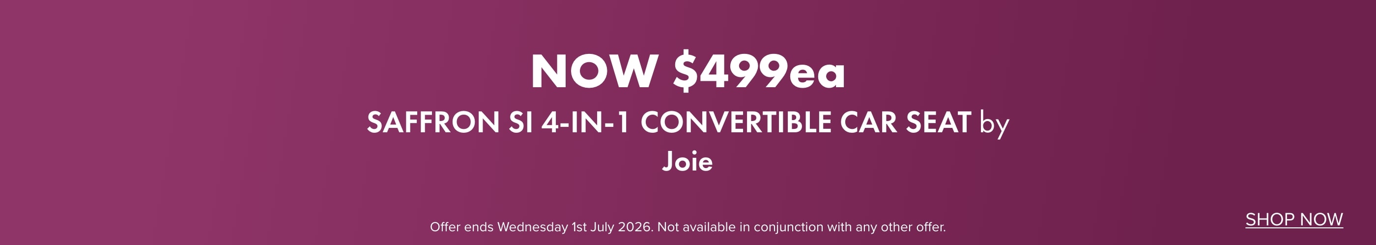 NOW $499 Saffron SI 4-in-1 Convertible Car Seat by Joie