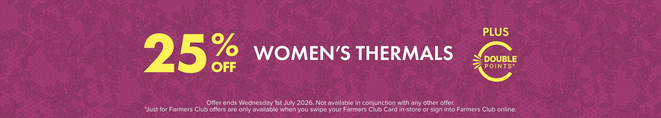 25% OFF Women&rsquo;s Thermals