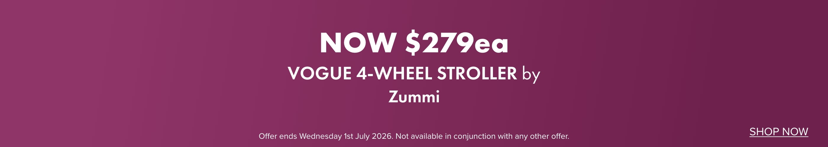 NOW $279 Vogue 4-Wheel Stroller by Zummi