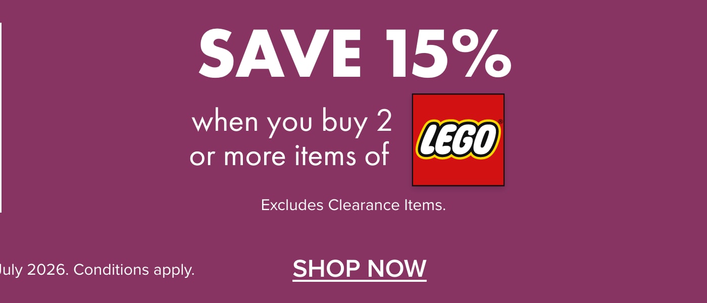 Save 15% when you buy 2 or more items of LEGO&reg;