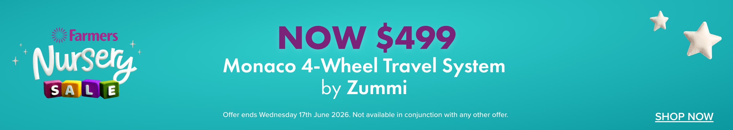 NOW $499 Monaco 4-Wheel Travel System by Zummi