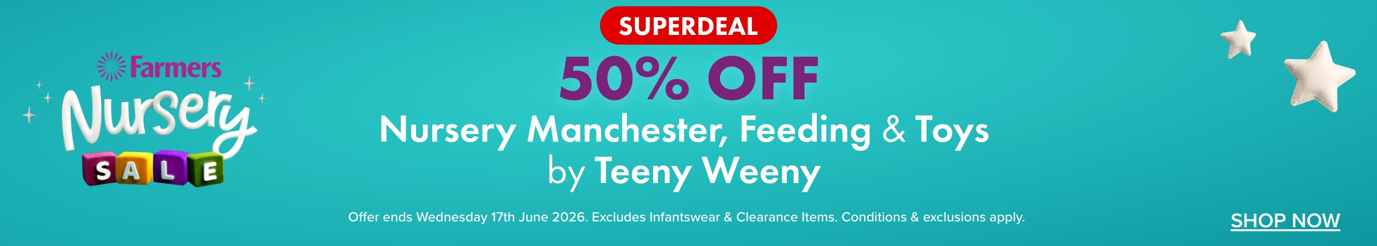 SUPERDEAL 50% OFF Nursery Manchester, Feeding and Toys by Teeny Weeny
