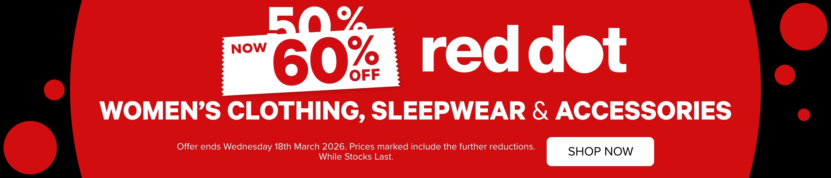 NOW 60% OFF Red Dot Women's Clothing, Sleepwear & Accessories