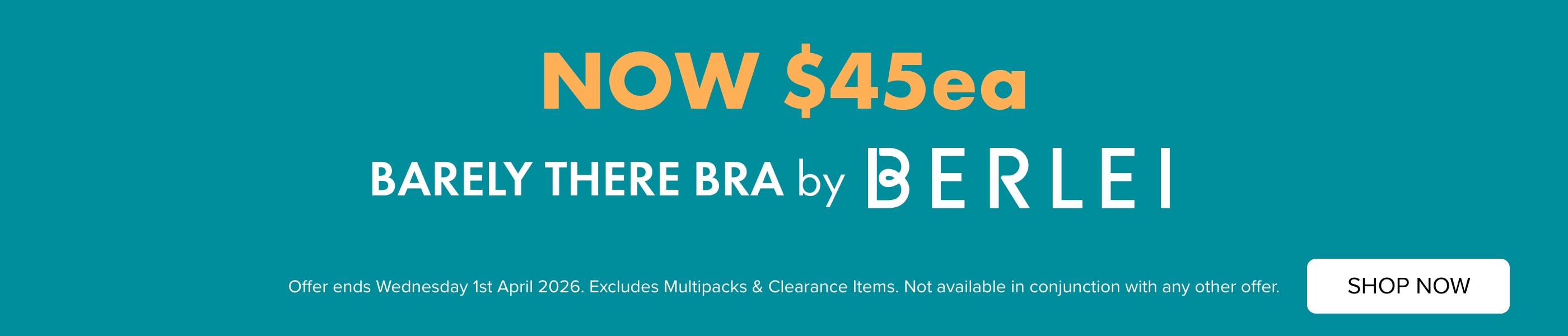 NOW $45ea Barely There Bra by Berlei
