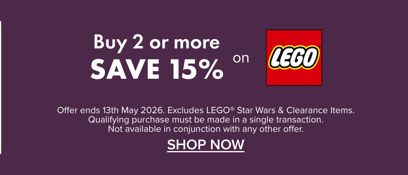 SAVE 15% WHEN YOU BUY 2 OR MORE items of LEGO&reg;