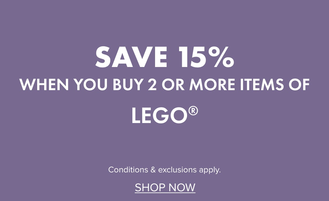 SAVE 15% WHEN YOU BUY 2 OR MORE items of LEGO&reg;