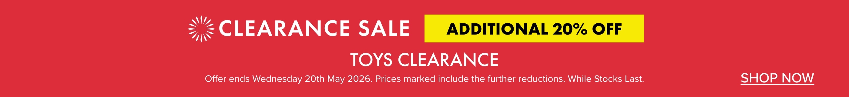 Further Clearance 20% OFF 