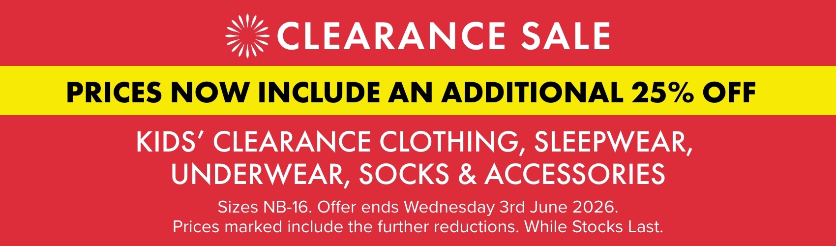 Childrens Clearance Further 25% OFF 