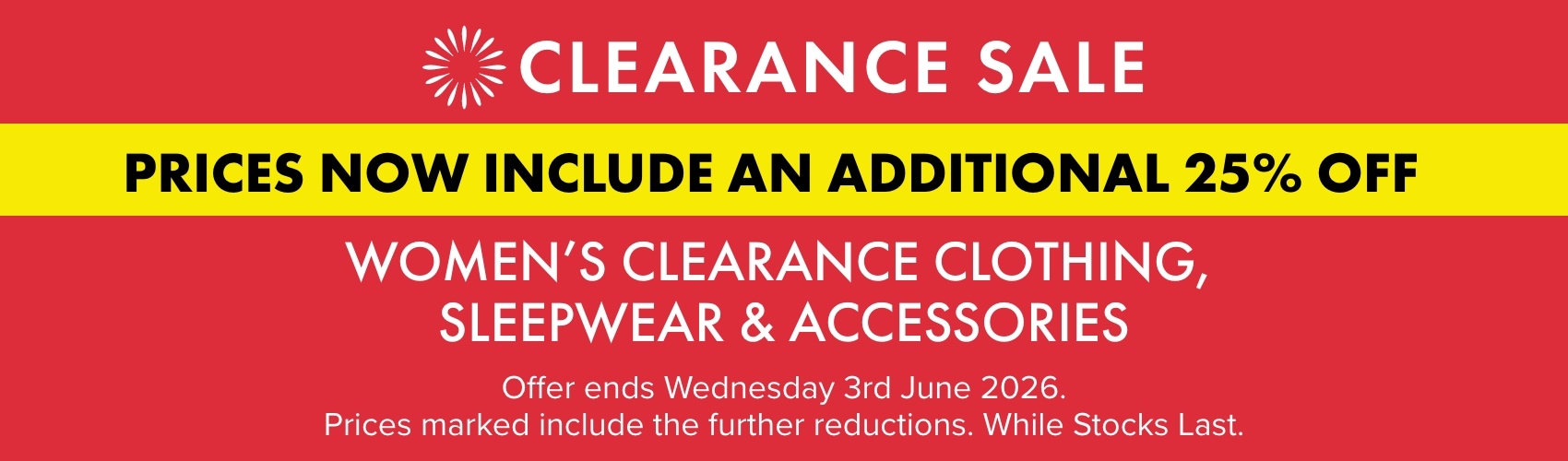 Take a Further 25% OFF Women's Clearance