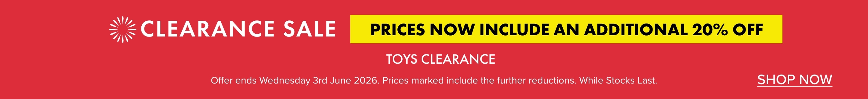 Further Clearance 20% OFF 