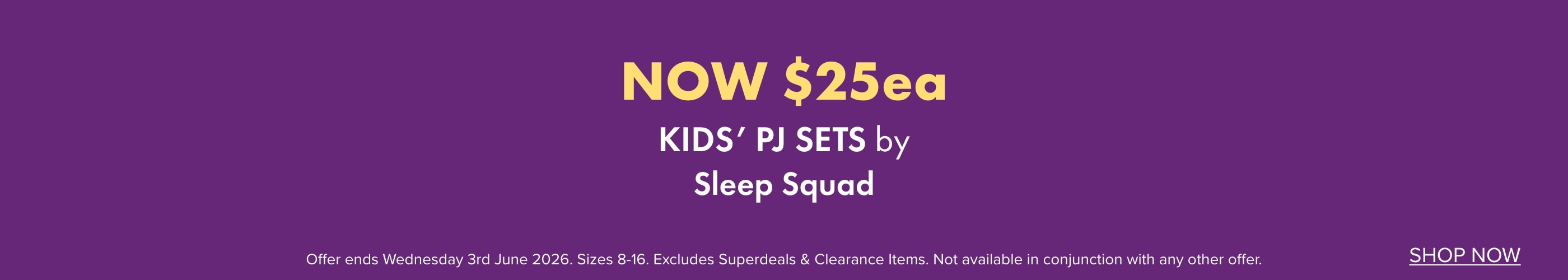 NOW $25ea Kids&rsquo; PJ Sets by Sleep Squad