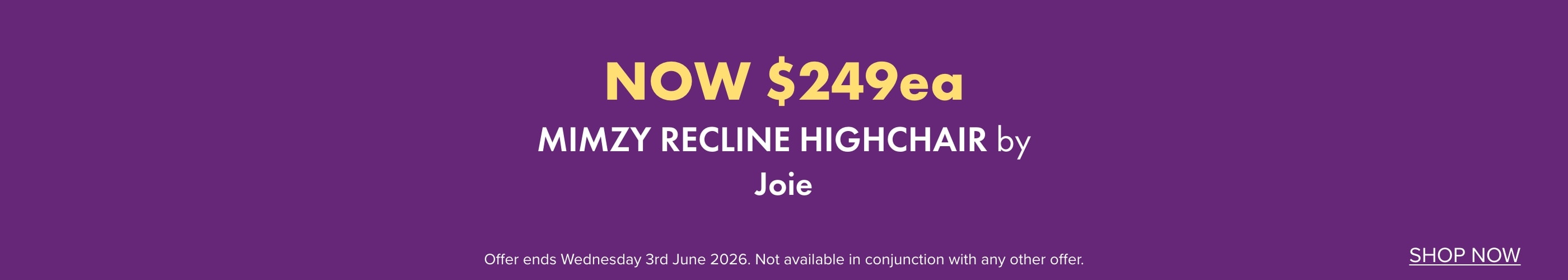 NOW $249 Mimzy Recline Highchair by Joie