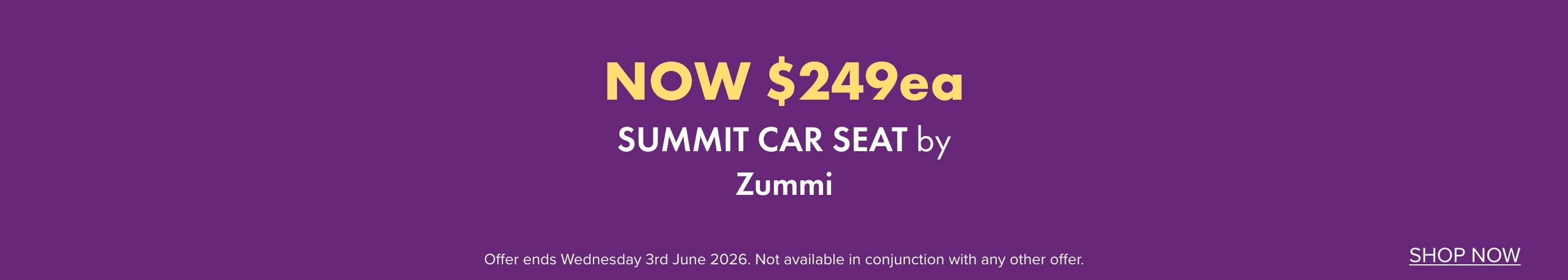 NOW $249 Summit Car Seat by Zummi