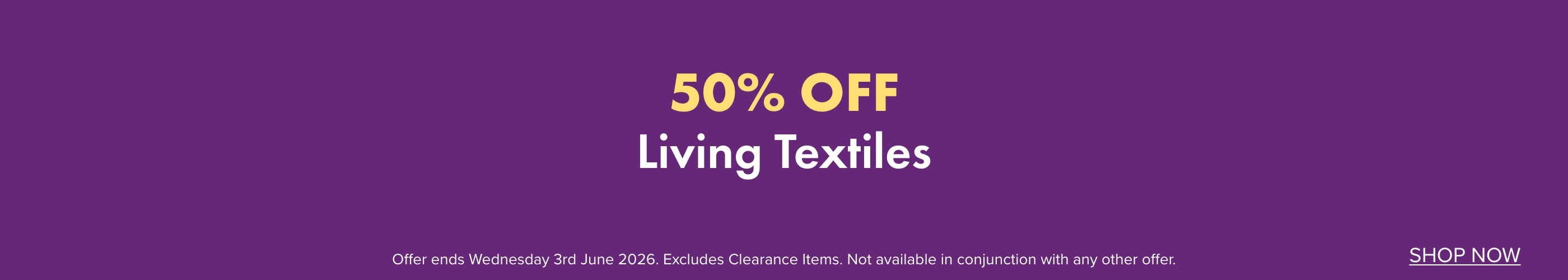 50% OFF Living Textiles