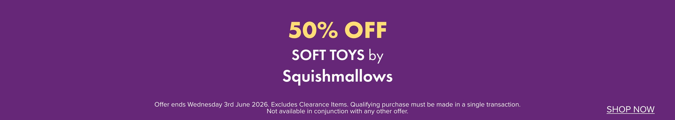 50% OFF Soft Toys by Squishmallows