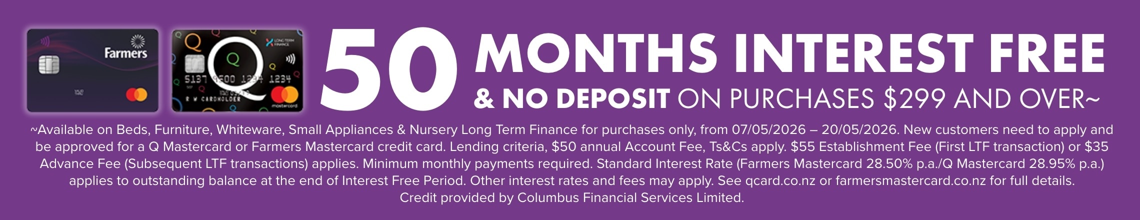 50 Months Interest Free