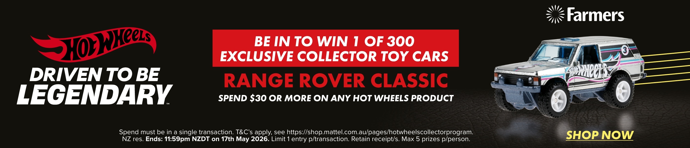 Be in to win 1 of 300 collector cars