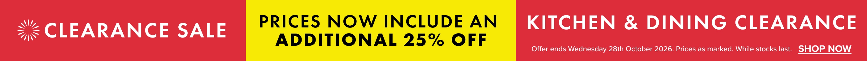 Kitchen & Dining Clearance