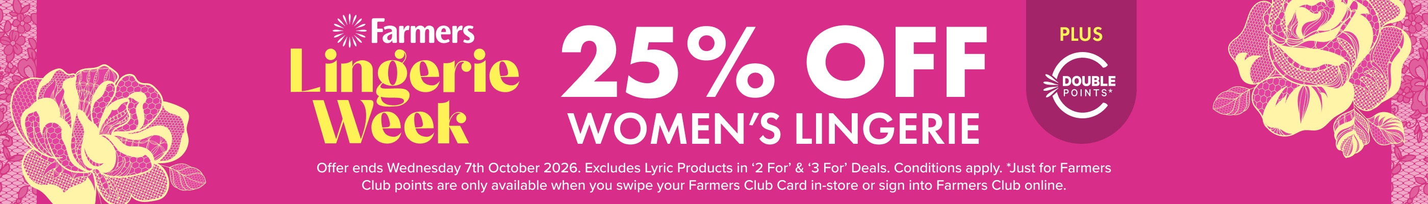 25% OFF Women's Lingerie
