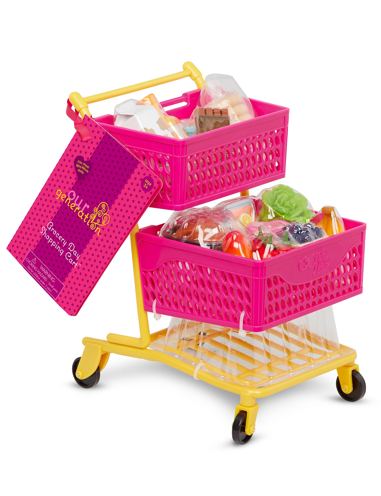 Our Generation Deluxe Shopping Cart with Groceries product photo