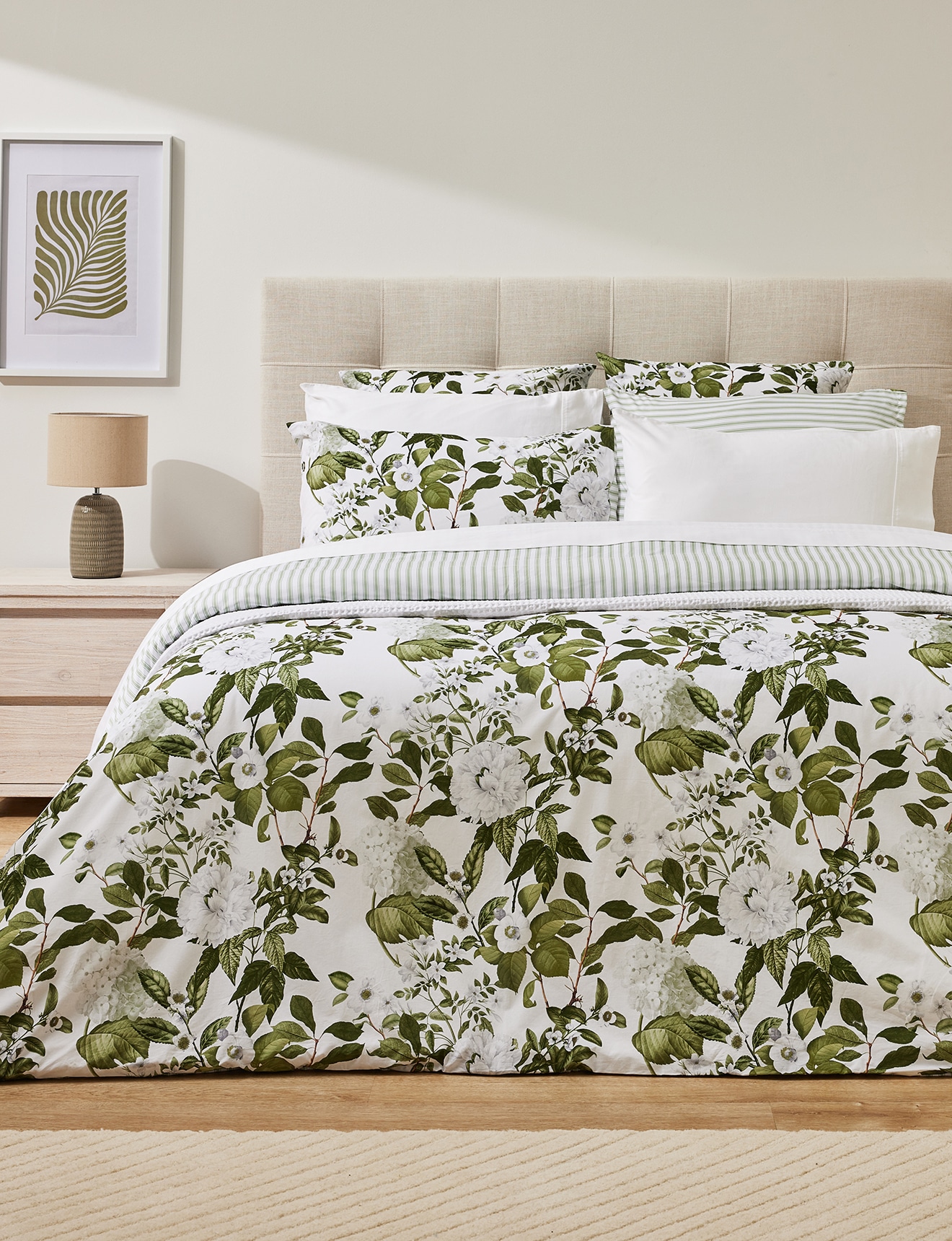 Kate Reed Bloom Duvet Cover Set, White product photo
