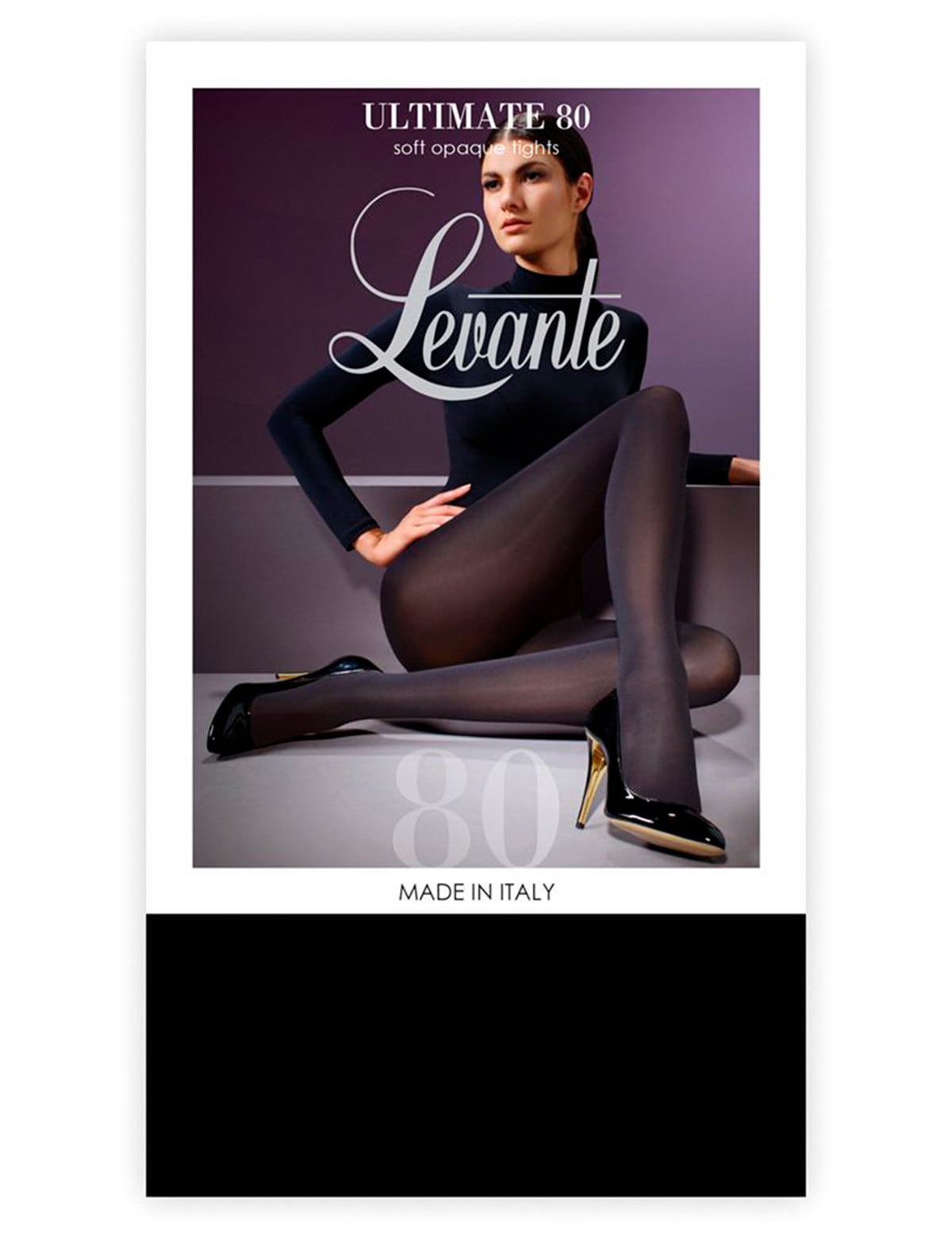 Levante Ultimate Opaque Tight, 80 Denier, Black - Hosiery