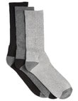 Chisel Cushioned Foot Casual Crew Sock, 3-Pack, Grey product photo View 02 S