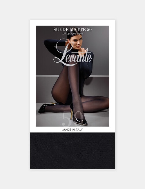 Levante Suede Matte Opaque Tight, 50 Denier, Nero product photo