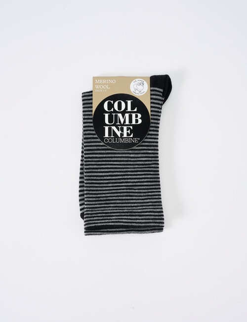 Columbine Fine Stripe Wool Crew Sock product photo View 02 L