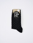 Columbine Colour Spot Wool Crew Sock, Black product photo View 02 S