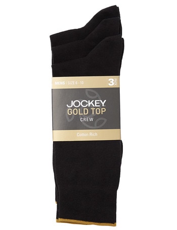 Jockey Business Cotton Crew Sock, 3-Pack, Black product photo