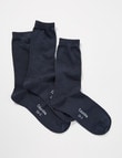 Columbine School Crew Sock, 3-Pack, Navy product photo View 02 S