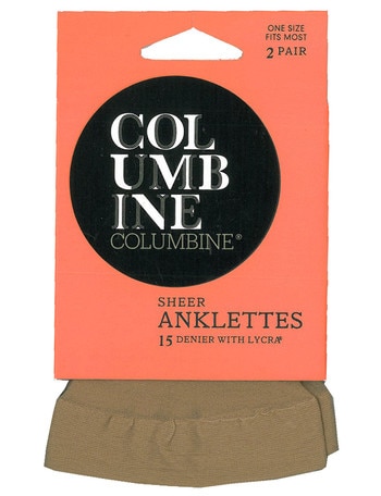 Columbine Sheer Anklets, 15 Denier, 2-Pack product photo